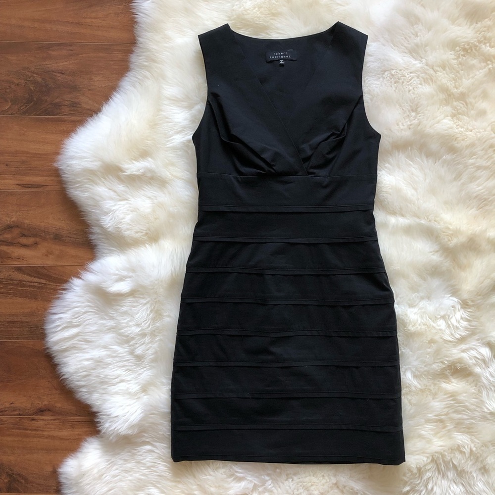 Robert Rodriguez Black Sheath Sleeveless Dress 6